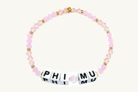 Phi Mu Beaded Sorority Name Bracelet