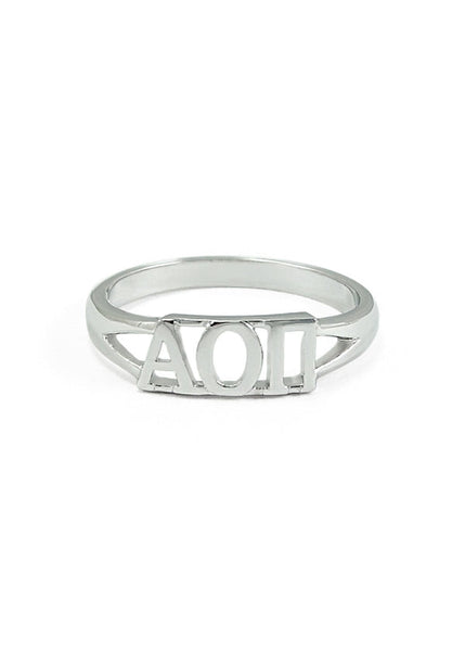 Alpha Omicron Pi Sterling Silver Ring