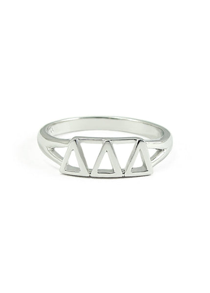 Delta Delta Delta Sterling Silver Ring