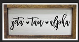 Zeta Tau Alpha Wooden Sign