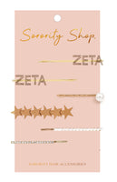 Zeta Tau Alpha Rhinestone Hair Clips