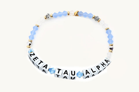 Zeta Tau Alpha Beaded Sorority Name Bracelet